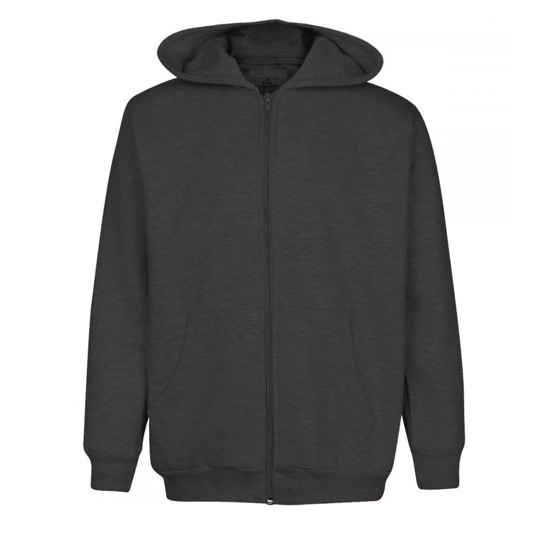 24 Pack Boys Hooded Full Zip Up Sweatshirt - Heather Grey-Wholesale School Uniforms