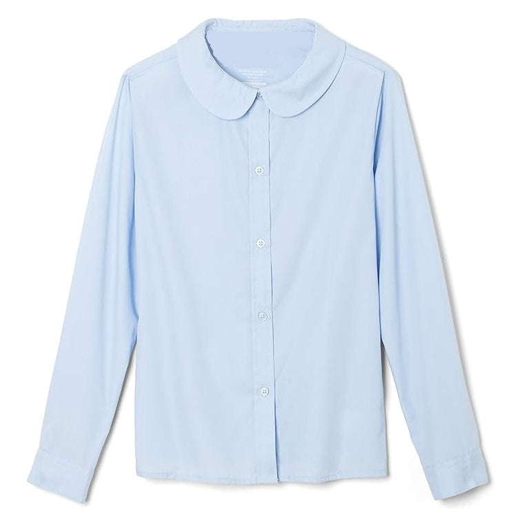 36 Pack Girls Long Sleeve Peter Pan Dress Shirt - Yellow-Wholesale School Uniforms