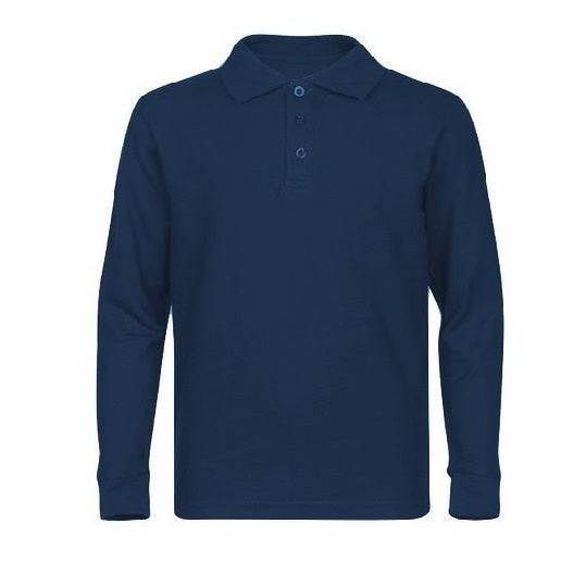 36 Pack Toddler Long Sleeve School Uniform Polo Shirt - White-Wholesale School Uniforms