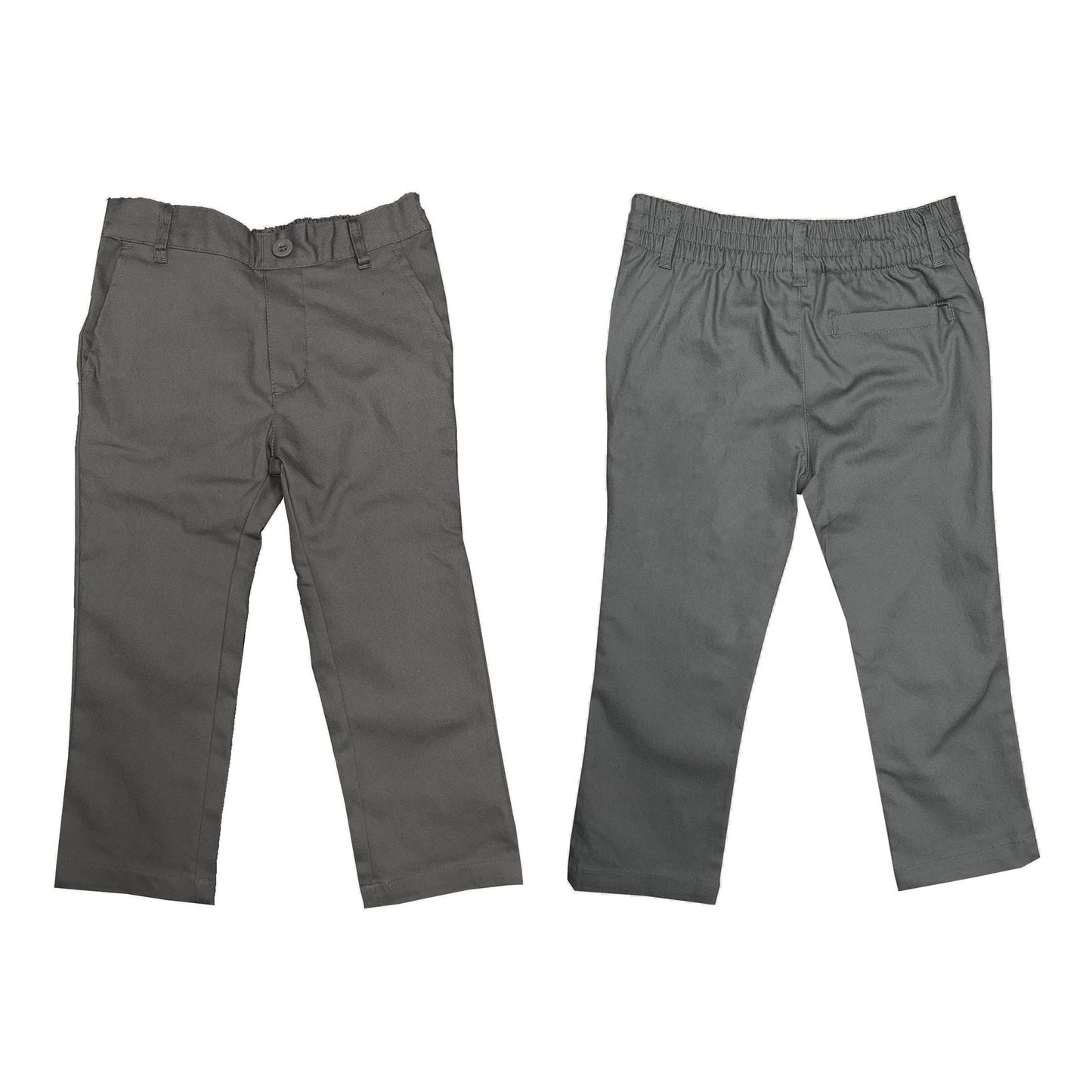 24 Pack Toddler Pull On Stretch Slim School Uniform Pants - Black-Wholesale School Uniforms