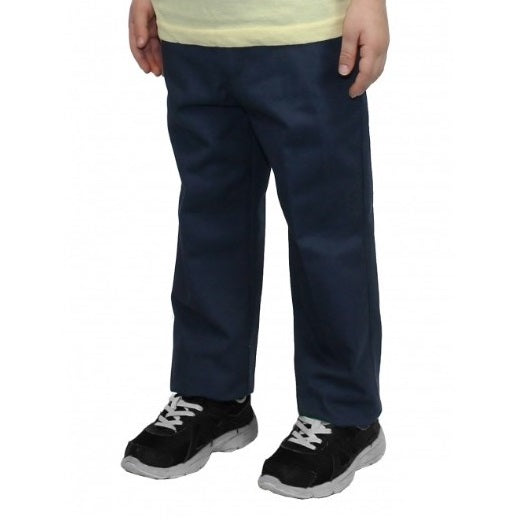 Wholesale Toddler Flat Front School Uniform Pants Navy. Sold in Bulk