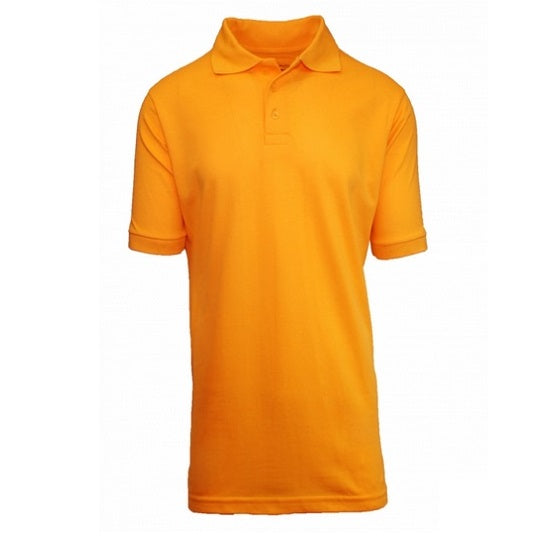 36 Pack Men's Short Sleeve School Uniform Polo Shirt - Orange-Wholesale School Uniforms