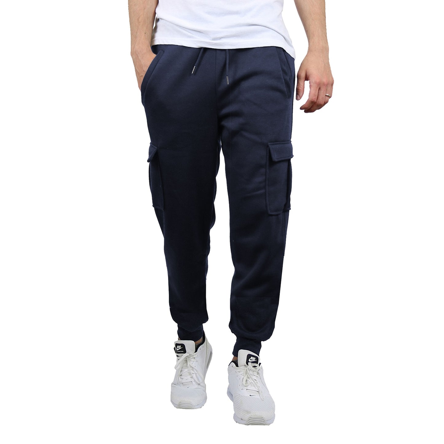 24 Pack Men's Fleece Cargo Jogger Sweatpants - Charcoal