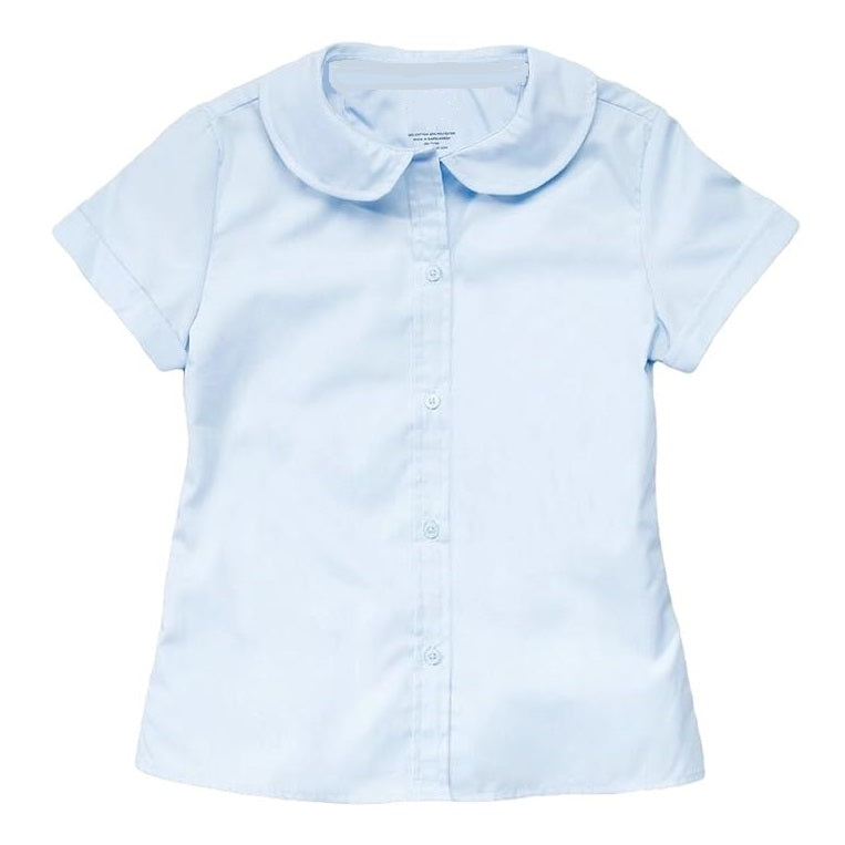 36 Pack Girls Short Sleeve Peter Pan Dress Shirt - Yellow-Wholesale School Uniforms