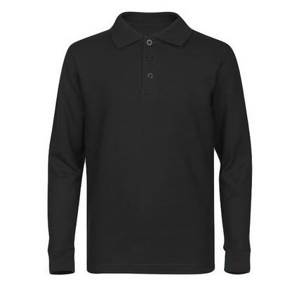 36 Pack Boys Long Sleeve School Uniform Polo Shirt in Light Blue by Size-Wholesale School Uniforms