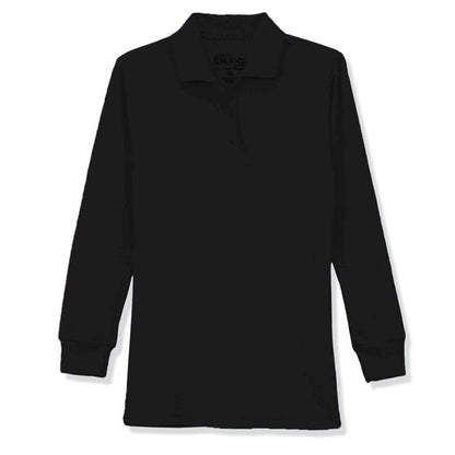 36 Pack Girls Long Sleeve School Uniform Polo Shirt - Hunter Green-Wholesale School Uniforms