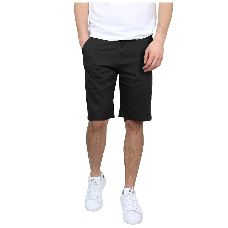 24 Pack Men's Stretch Chino School Uniform Shorts - Khaki-Wholesale School Uniforms