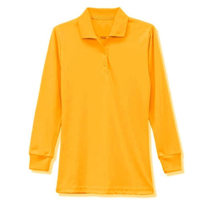 36 Pack Girls Long Sleeve School Uniform Polo Shirt - Light Blue-Wholesale School Uniforms