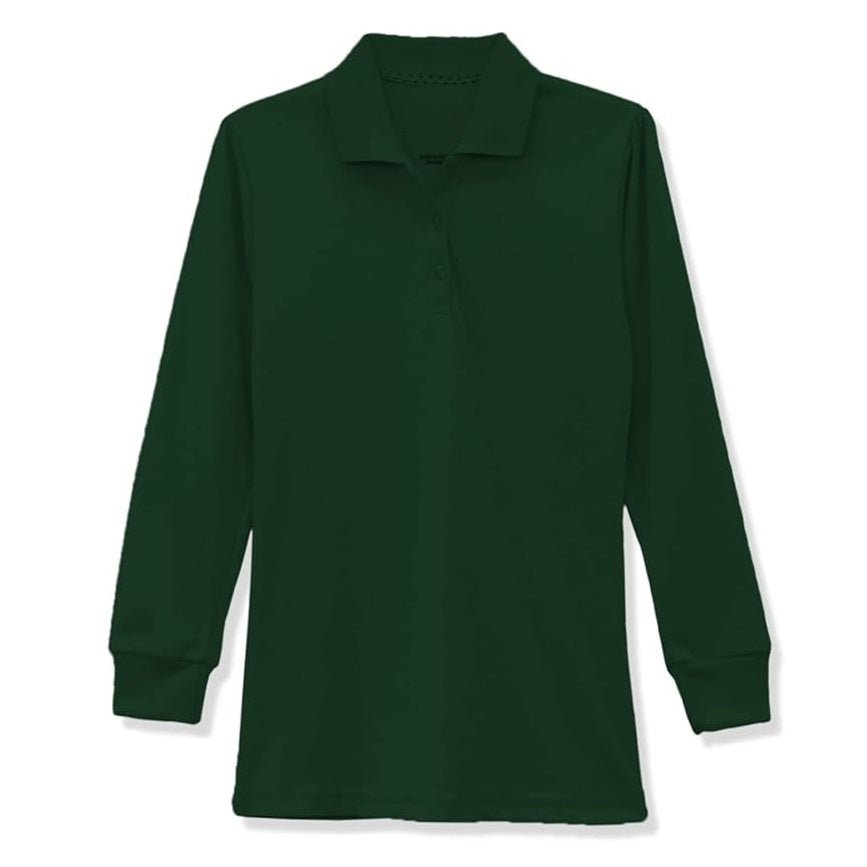 36 Pack Girls Long Sleeve School Uniform Polo Shirt - Gold-Wholesale School Uniforms