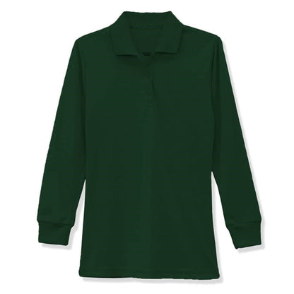 36 Pack Girls Long Sleeve School Uniform Polo Shirt - Gold-Wholesale School Uniforms
