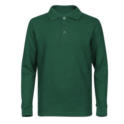 36 Pack Men's Long Sleeve School Uniform Polo Shirt - Black-Wholesale School Uniforms