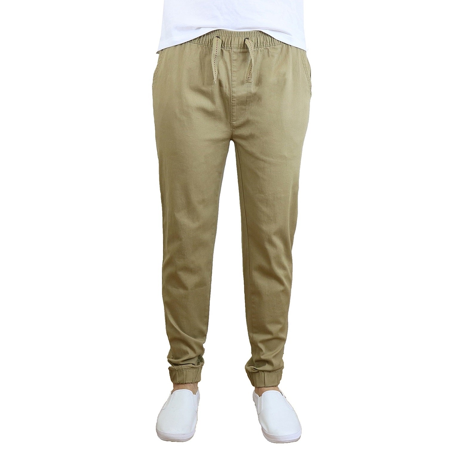 24 Pack Boy's Drawstring Jogger Pants in Khaki by Size-Wholesale School Uniforms