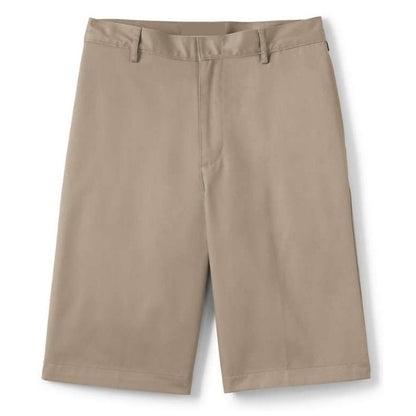 24 Pack Men's Flat Front School Uniform Shorts - Khaki-Wholesale School Uniforms