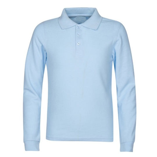 36 Pack Boy's Long Sleeve School Uniform Polo Shirt - Grey-Wholesale School Uniforms