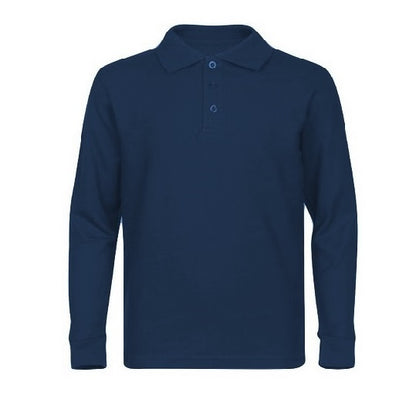 36 Pack Toddler Long Sleeve School Uniform Polo Shirt - Light Blue-Wholesale School Uniforms