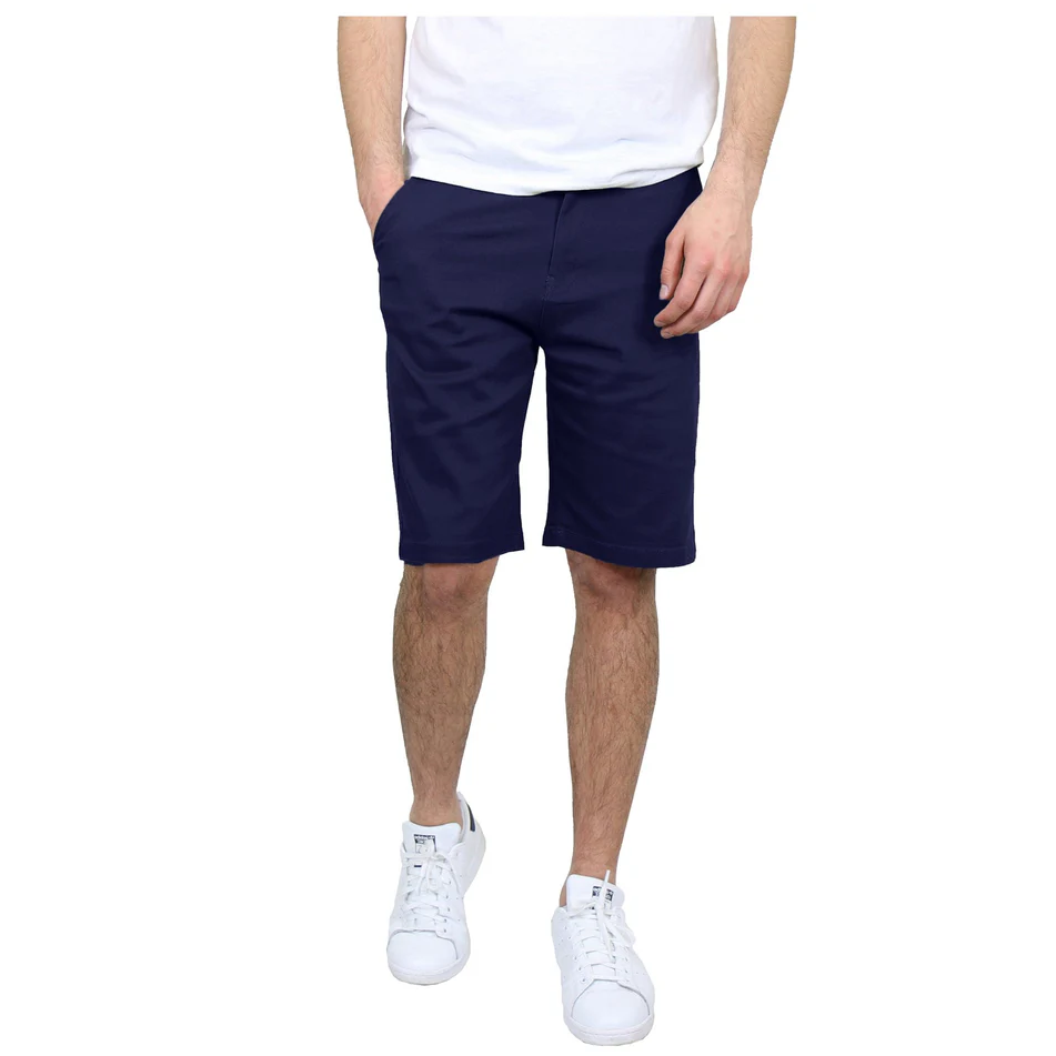 24 Pack Men's Stretch Chino School Uniform Shorts - Khaki-Wholesale School Uniforms