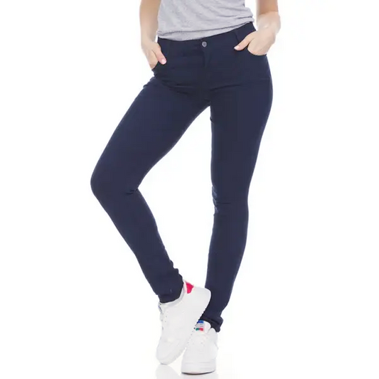 24 Pack Women's Super Stretch Skinny Leg School Uniform Pants - Navy-Wholesale School Uniforms