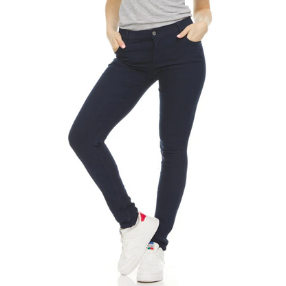 24 Pack Women's Super Stretch Skinny Leg School Uniform Pants - Grey-Wholesale School Uniforms