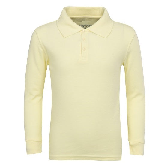 36 Pack Men's Long Sleeve School Uniform Polo Shirt - Khaki-Wholesale School Uniforms