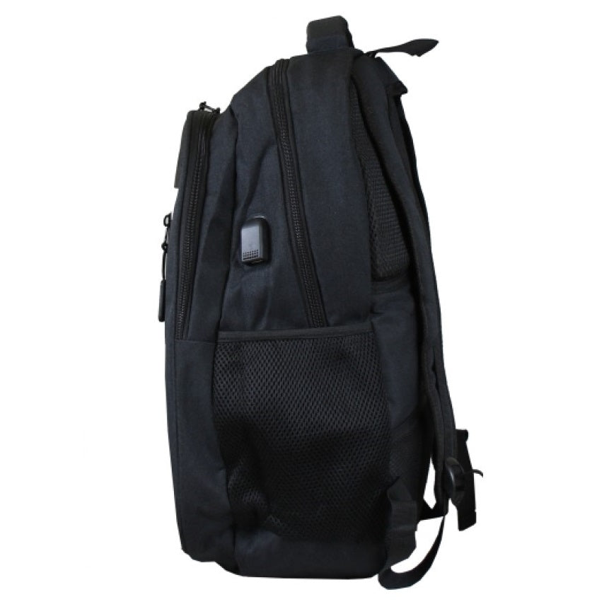 24 Pack Tech Backpack with Reflector in Black-Wholesale School Uniforms