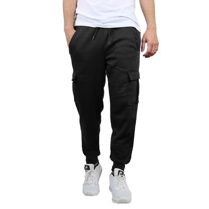 24 Pack Men's Fleece Cargo Jogger Sweatpants - Charcoal