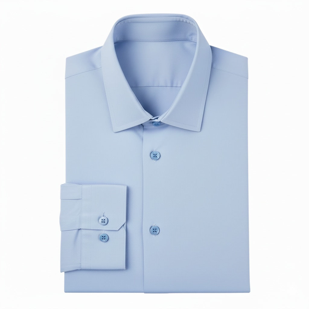 24 Pack Men's Long Sleeve Stretch Dress Shirt in Light Blue