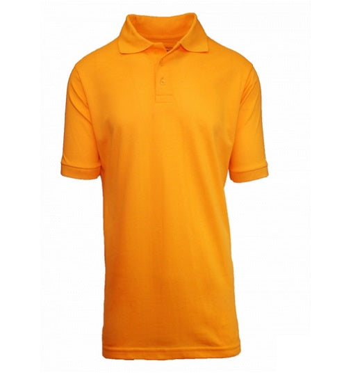 36 Pack Boys Short Sleeve School Uniform Polo Shirt in Yellow-Wholesale School Uniforms