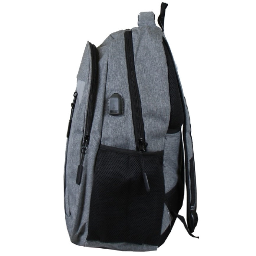 24 Pack Tech Backpack with Reflector in Grey-Wholesale School Uniforms