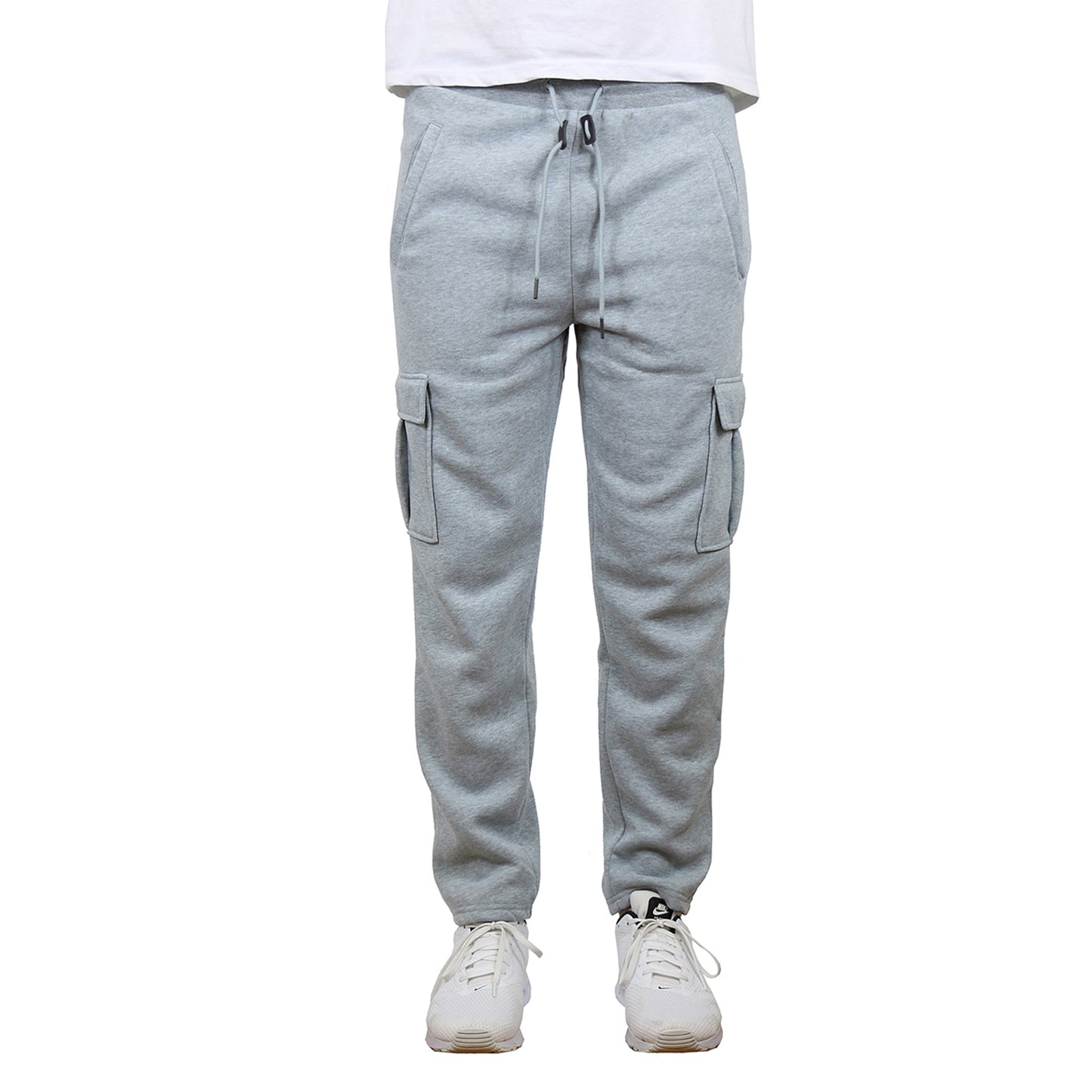 24 Pack Men's Fleece Cargo Jogger Sweatpants - Charcoal