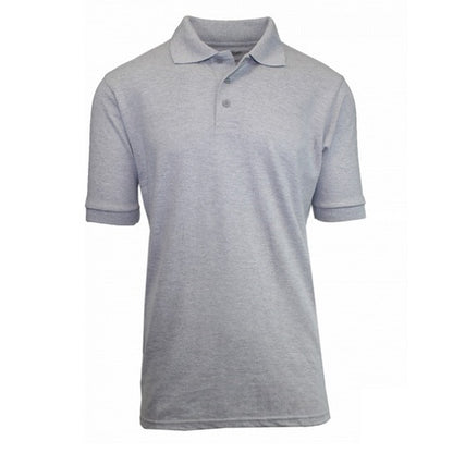 36 Pack Men's Short Sleeve School Uniform Polo Shirt - Light Blue-Wholesale School Uniforms