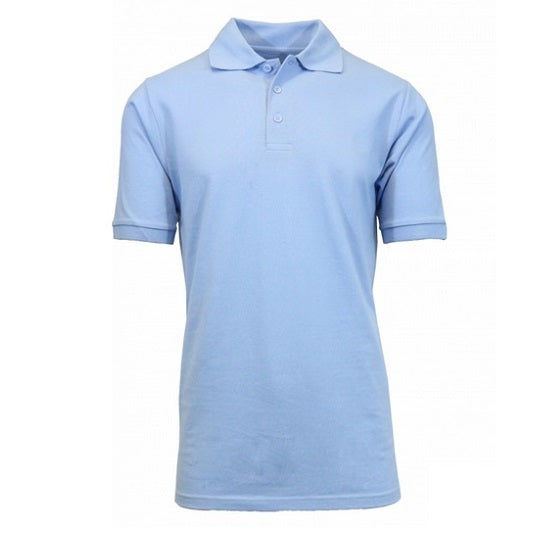 36 Pack Men's Short Sleeve School Uniform Polo Shirt - Heather Grey-Wholesale School Uniforms