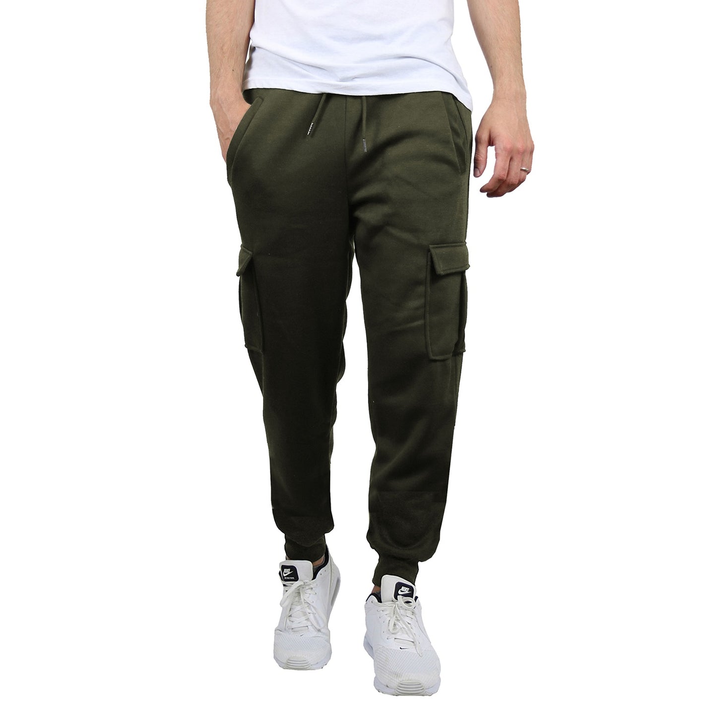 24 Pack Men's Fleece Cargo Jogger Sweatpants - Charcoal
