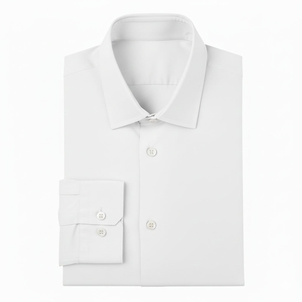 24 Pack Men's Long Sleeve Stretch Dress Shirt in White