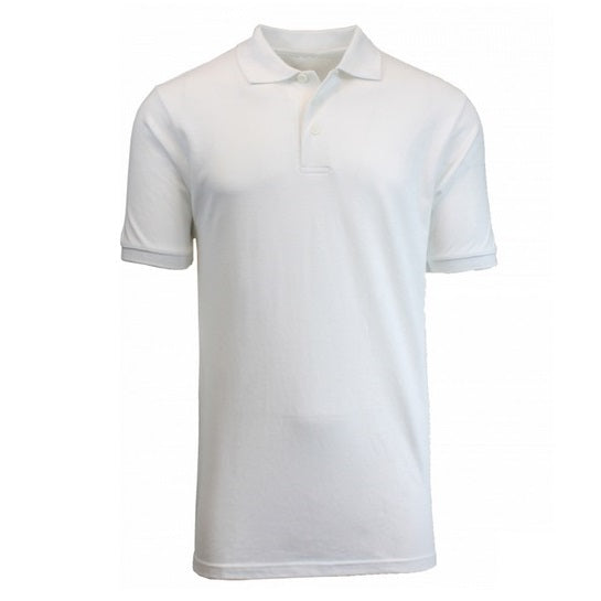 36 Pack Men's Short Sleeve School Uniform Polo Shirt - Heather Grey-Wholesale School Uniforms