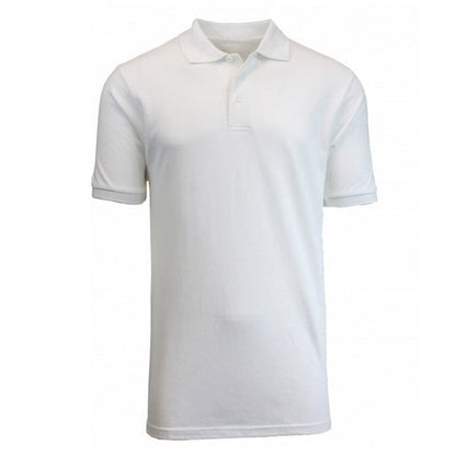36 Pack Men's Short Sleeve School Uniform Polo Shirt - Heather Grey-Wholesale School Uniforms